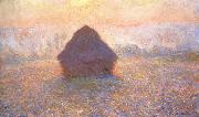Claude Monet Grainstack,Sun in the Mist painting